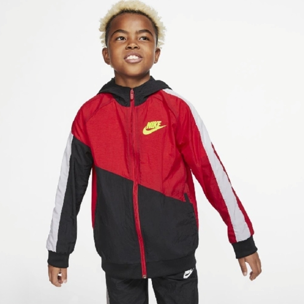 Nike Kids Red and Black Windbreaker